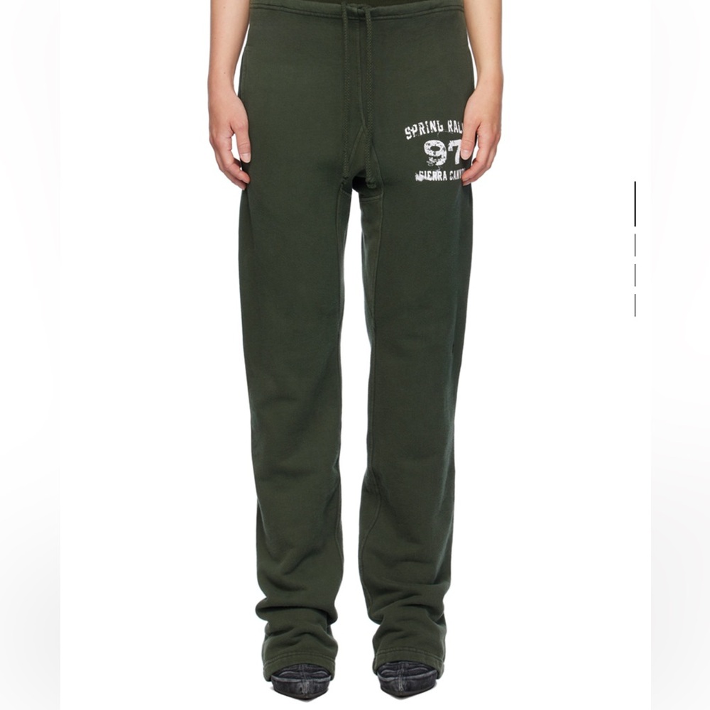Greg Ross green sweatpants